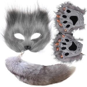 1446 Therian Mask And Tail Set For Girls Halloween Cat Mask